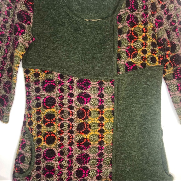 PAPILLON mini shift dress in green, black, pink, and gold S - Picture 4 of 10